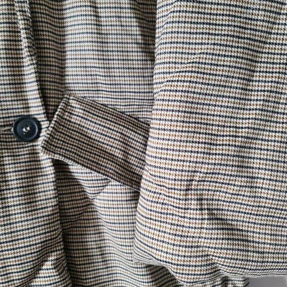 Free People Plaid Dre Cocoon Puffer Jacket Oversized Sz M Brown Button Frnt NWOT - Picture 8 of 16